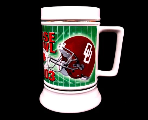 Vintage OKLAHOMA SOONERS vs Washington State Cougars 2003 ROSE BOWL MUG football Cover