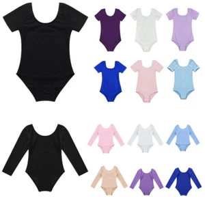 Kinder Ballettanzug Baumwolle Ballett Trikot Tanz-Body Turnanzug für Mädchen - Picture 1 of 183