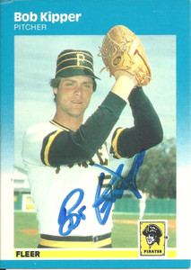 Bob Kipper Pittsburgh Pirates Personally Autographedl Card