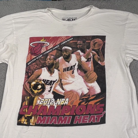 Miami Heat Lebron James Dwayne Wade Billabong T Shirt Large Doubled Sided RARE Cover
