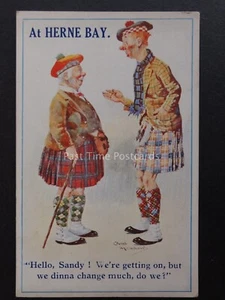 Comic Scottish Kilt Theme AT HERNE BAY "Hello Sandy! ....... c1939 by ETW Dennis - Picture 1 of 2