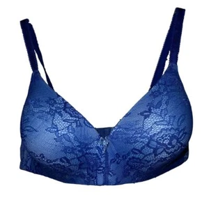 Reggiseno 38C Adore Me maglietta senza ferretto blu pizzo senza fili leggermente foderato comodo - Foto 1 di 7