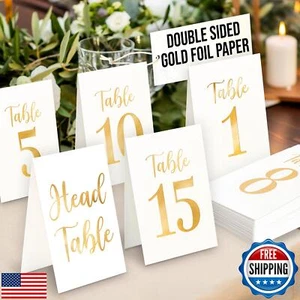 Woodamore Gold Wedding Table Numbers 1-15, Gold Table Numbers For Wedding Rec - Picture 1 of 5