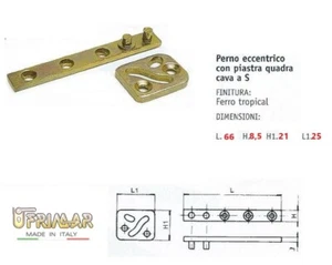 CERNIERA PERNO ARMADIO mm.65 KIT COMPLETO PER 2 ANTE CARDINI PER ANTA MOBILE - Foto 1 di 2