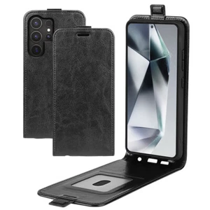 Vertical Flip PU Leather Up Down Wallet phone Case For Samsung Galaxy S25 Ultra - Picture 1 of 35
