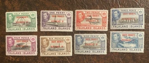 Falkland Islands Dependency, South Orkneys, Sc #4L1-4L8 MLH. Lt Crease in 4L8 - Picture 1 of 2