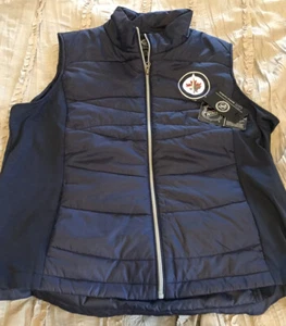 WINNIPEG JETS Hockey G-III Women's Packable Size XL Vest Jacket NHL Blue NEW - Picture 1 of 2