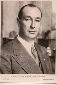 Alte Postkarte Prinz Aimone, Herzog von Aosta Herzog von Spoleto - Bild 1 von 2
