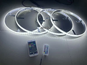 17.5" Bluetooth+Remote DUAL ROW RGBW Multifunctions Truck LED Wheel Rim Lights - Picture 1 of 12