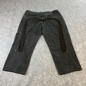 Evisu Shorts W40 Baggy Jeans Jorts Skater Grunge Hip Hop Y2K Grey 90s - Picture 1 of 13