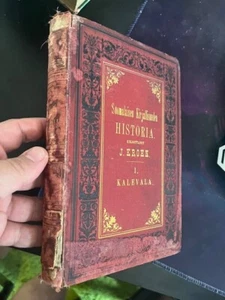 Kalevala Finland 1st print Finnish Book 1885 Decorated Red Sides Quality Book - Picture 1 of 4