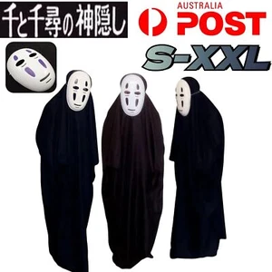Spirited Away No Face Man Cosplay Costume Halloween Masks Book Week Party Outfit - Picture 1 of 21