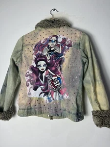 Monster High ladies denim jacket custom design sz 10 -12 S M Monster High - Picture 1 of 19