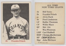 1975 TCMA All-Time New York Giants Frankie Frisch (Black Text) HOF
