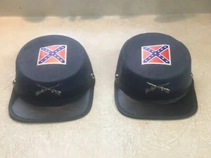 2 1960 Vintage J Hüte Konföderierte Bürgerkrieg Kinder große Mütze Made In USA NOS SELTEN - Bild 1 von 11