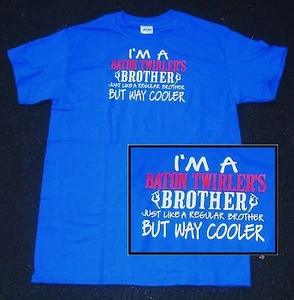 BATON TWIRLER'S BROTHER T SHIRT ROYAL BLUE BROTHER OF BATON TWIRLER CHILD/ADULT - Picture 1 of 3