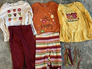 Lot 5 Gymboree girls Jeweled Tshirts Leggings size 7/8 Plus Hairties Flowers Owl - Picture 1 of 14