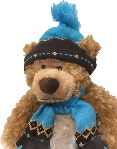 Sciarpa cappello blu peluche Mary Meyer orsacchiotto Oliver St Jude’s 18” - Foto 1 di 8