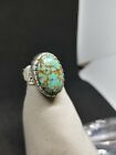 Sterling Silver Pilot Mountain Turquoise Southwest style Castellated  Ring 