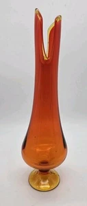 L.E. Smith Simplicity Smoothie Flame Amberina Swung Vase 17” - Picture 1 of 12