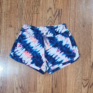 Athleta Girl All Play 3" Short Tie Dye Kids Size L (12) Unlined Zip Pockets - Picture 1 of 13