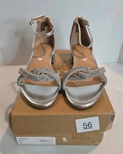 Steve Madden Kids Londynn, silberne Riemchensandalen, Mädchengröße 3 - Bild 1 von 9