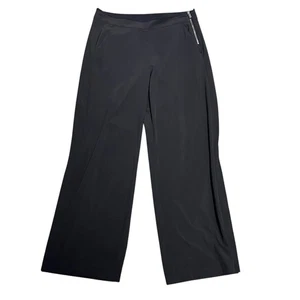 Athleta Gramercy Track Trouser Black Wide Leg Pant Size 10 - Picture 1 of 10