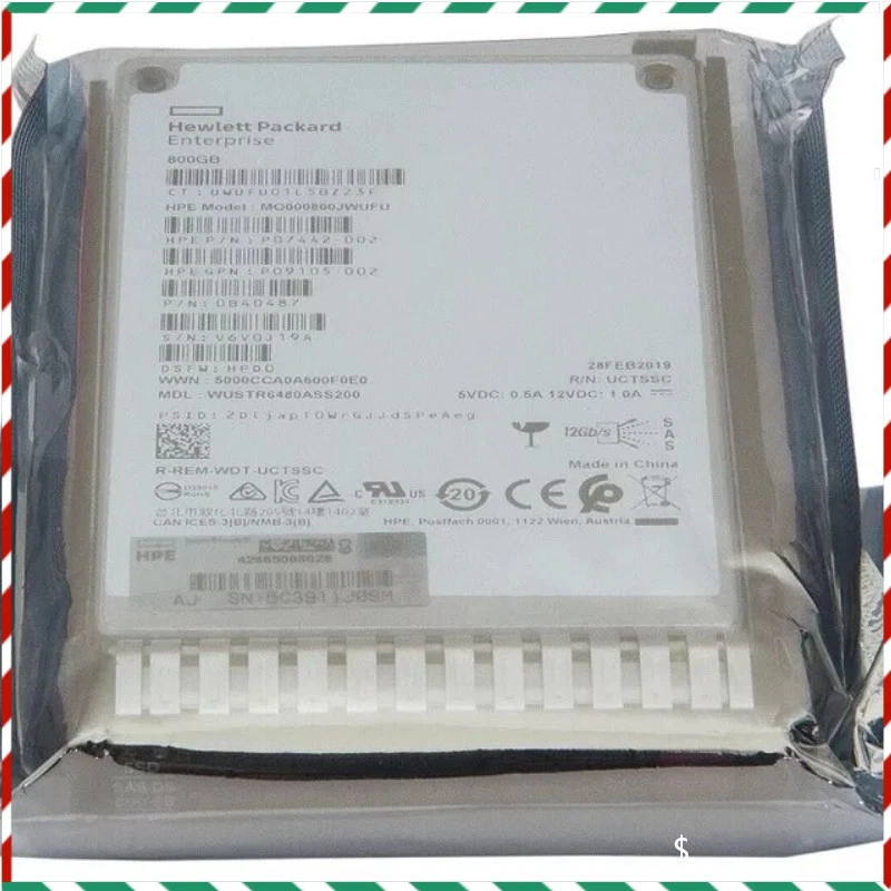 HPE P09923-001 P09090-B21 2.5'' 800GB MU SSD SAS 12G GEN10 Solid State Drive