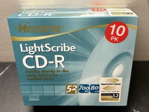 Memorex LightScribe CD-R Recordable Blank Discs 10Pack 52X 700MB 80 Minute New - Picture 1 of 5