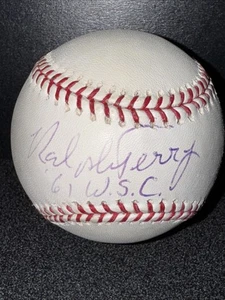Ralph Terry handsigniert signed OML Baseball beschriftet '61 W.S.C. BAS Beckett - Bild 1 von 6