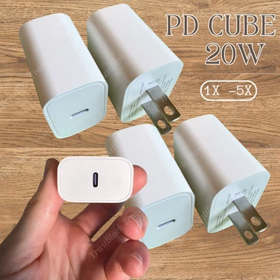 Lote de cubos cargador rápido USB C adaptador PD de 20 W para iPhone 17/16Pro Max/16Plus/15/14 Foto 1 de 4