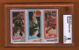 1980-81 Topps Basketball Card - 31 Bird - 146 Bridgeman - 198 Brewer - BVG EXMT - Picture 1 of 2