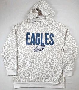Gameday Couture Philadelphia Eagles Hoodie Medium Leopard Print Slit NFL EUC - Picture 1 of 6