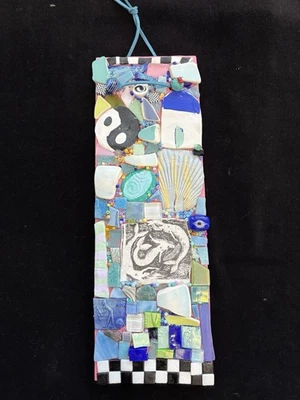 Handmade Mosaic Art”Sea Magic “Polymer Clay Original On Wood  11”x4” - Image 1 of 4