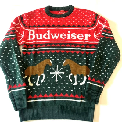 SUÉTER BUDWEISER FEO NAVIDAD Cerveza Vacaciones Talla S Foto 1 de 4