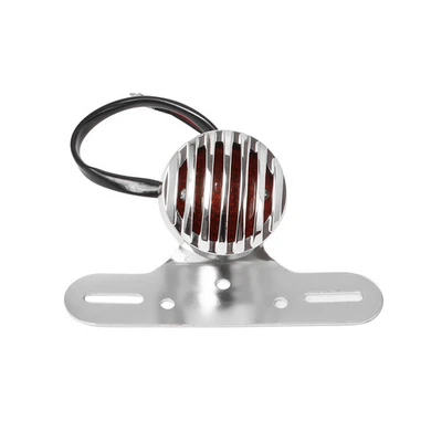 For Harley Chopper Bobber Motorcycle Side Mount License Plate Tail Light Chrome - Image 1 of 4
