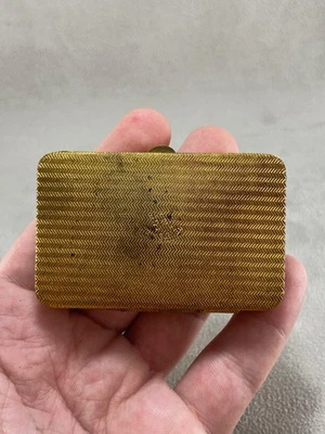 Antique French Brass Coin Purse – Breveté SGDG – Pink Lining 1890s–1930s - Image 1 of 4