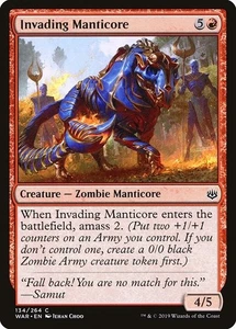 Invading Manticore 3x FOIL WAR MTG War of the Spark Common COMO NUEVO rojo - Imagen 1 de 1