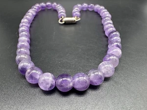 Natural Lavender Amethyst Necklace 925 Sterling Silver 16” - Picture 1 of 10