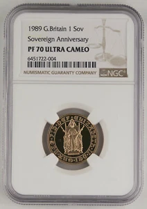Great Britain 1989 Gold Proof Sovereign Coin NGC PF70 UC 500th Anniversary RARE - Picture 1 of 4
