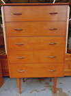 Vintage Retro Teak Chest of  Drawers on Legs - Collect only