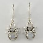 Natural Rainbow MOONSTONE Spider Earrings Leverback 925 STERLING SILVER #8e