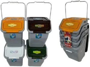 Pattumiera Raccolta Differenziata Poker Set 4 Pezzi. 92 Litri - Imagen 1 de 1