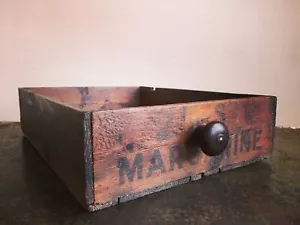 Vintage IRIS MARGARINE (BRITISH MADE) Grocery Store Drawer Wooden Crate Salvage - Picture 1 of 12
