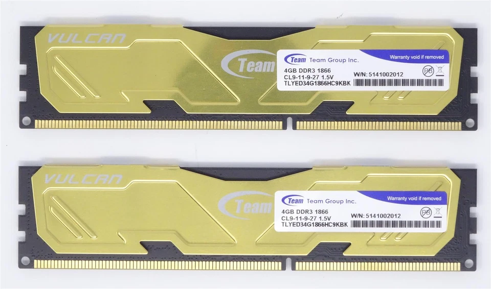 TeamGroup VULCAN Gold 8GB (2x4GB) TLYED34G1866HC9KBK DDR3 1866 RAM 14900U (#648) - Bild 1 von 1