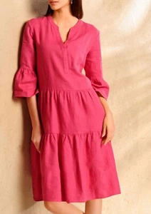 ALBA MODA SOMMERKLEID LEINENKLEID VOLANTKLEID STUFENKLEID 3/4 ARM Gr.38 NEU €119 - Bild 1 von 8