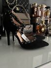 studded high heels inspired pointed evening party 6 39 Black Silver