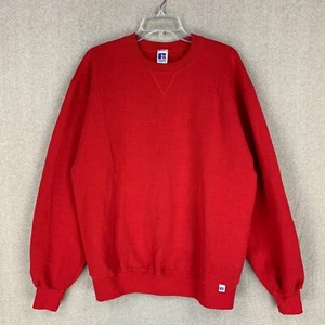 Russell Athletic Herrenpullover L rot Rundhalsausschnitt Pullover Vlies lose Passform - Bild 1 von 11