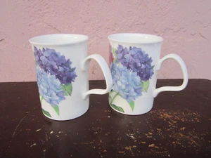 HORTENSIE PAAR 2 FINE BONE CHINA Tassen MADE IN ENGLAND von Roy Kirkham - Bild 1 von 6