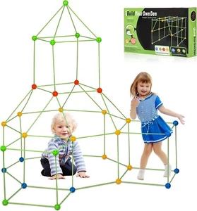 150Pcs Tent Fort Building Kit Kids DIY STEM Construction Toy Set Castle 5-12 yrs - Picture 1 of 7